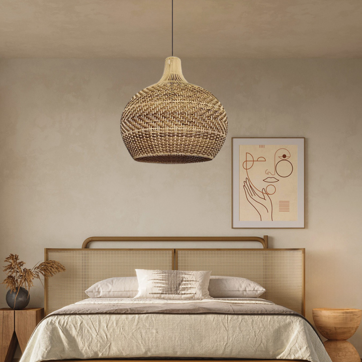 Lamppo Rustic Rattan Pendant Light Ceiling Lamp Handmade Interior Design