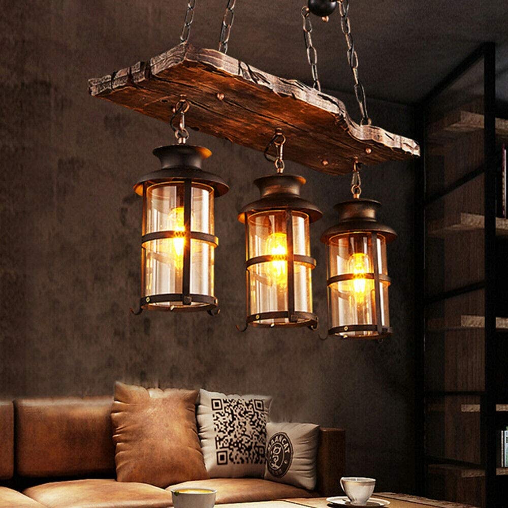 Industrial Wood Hanging Ceiling Lights