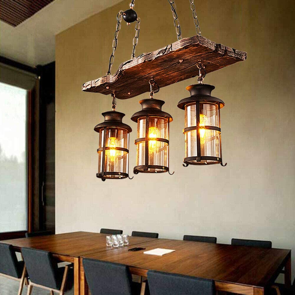 Industrial Wood Hanging Ceiling Lights