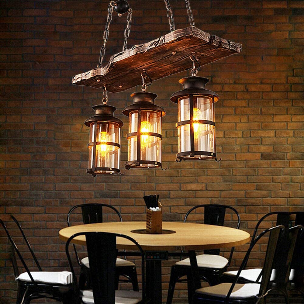 Industrial Wood Hanging Ceiling Lights