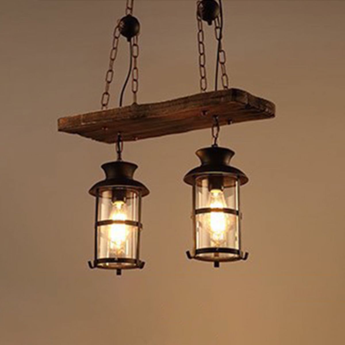 Industrial Wood Hanging Ceiling Lights