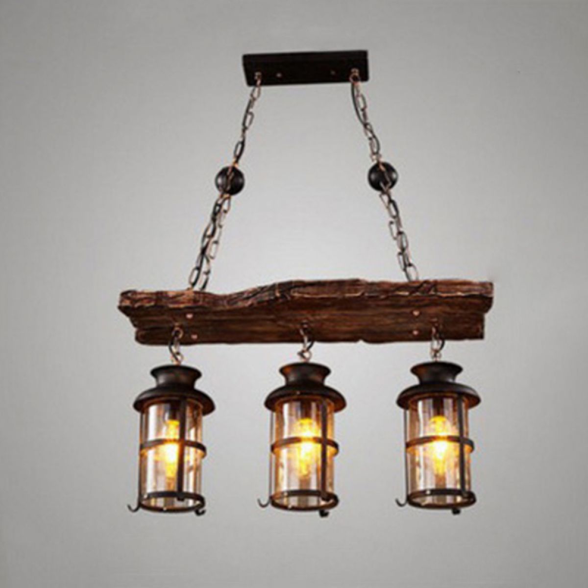 Industrial Wood Hanging Ceiling Lights