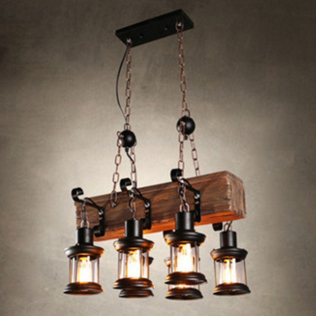 Industrial Wood Hanging Ceiling Lights