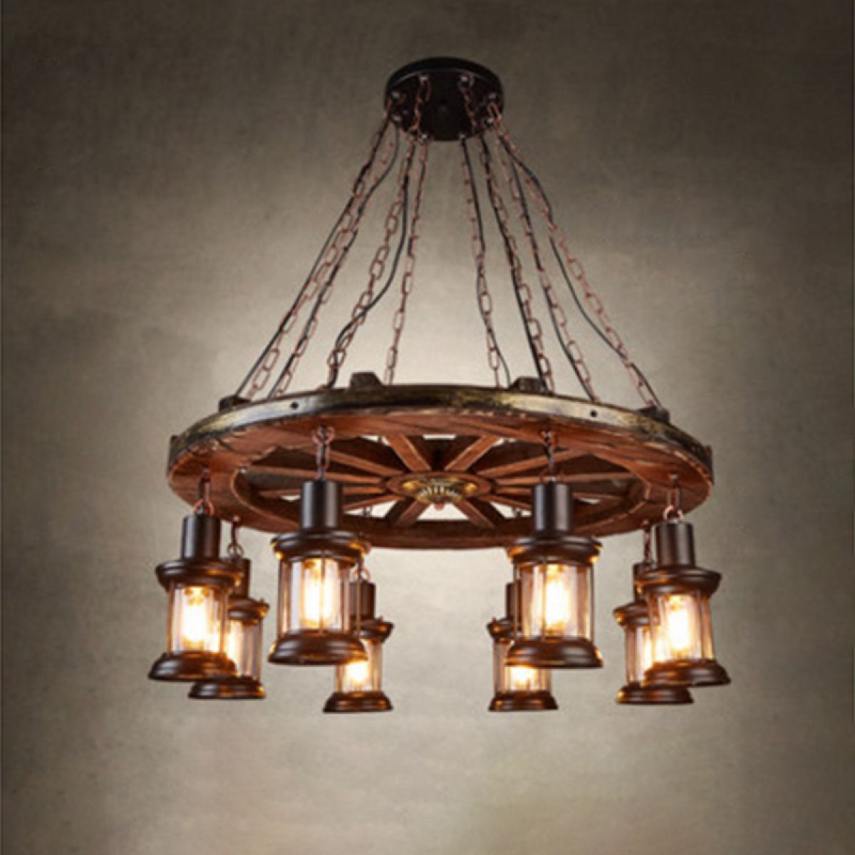 Industrial Wood Hanging Ceiling Lights