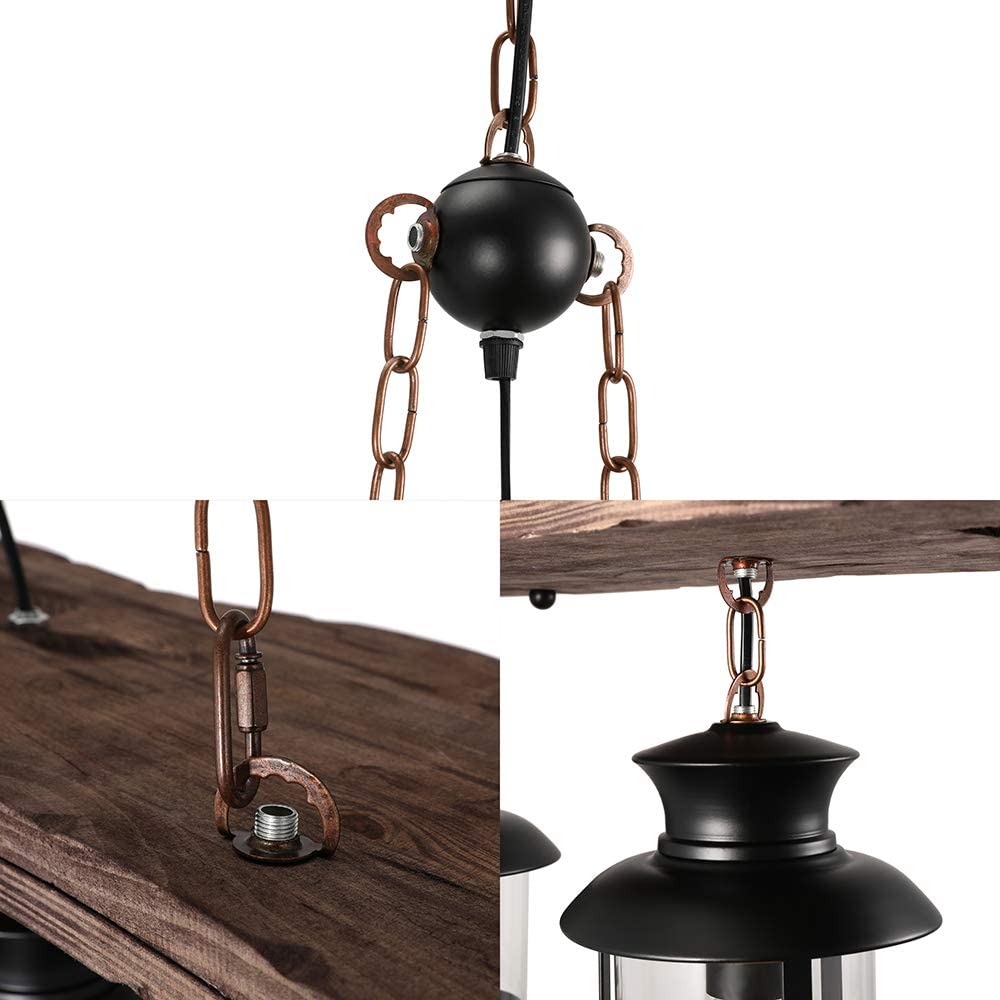 Industrial Wood Hanging Ceiling Lights
