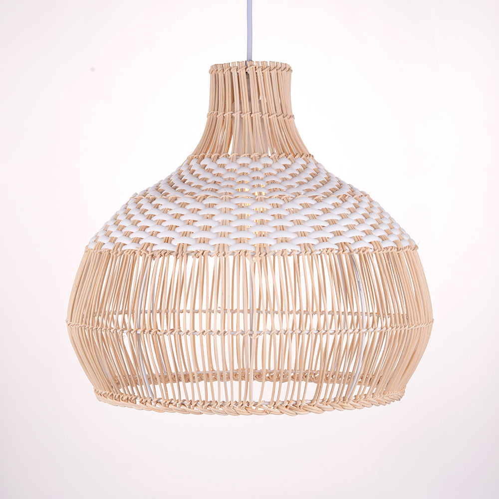 White Rattan Pendant Light Woven Rattan Lampshade