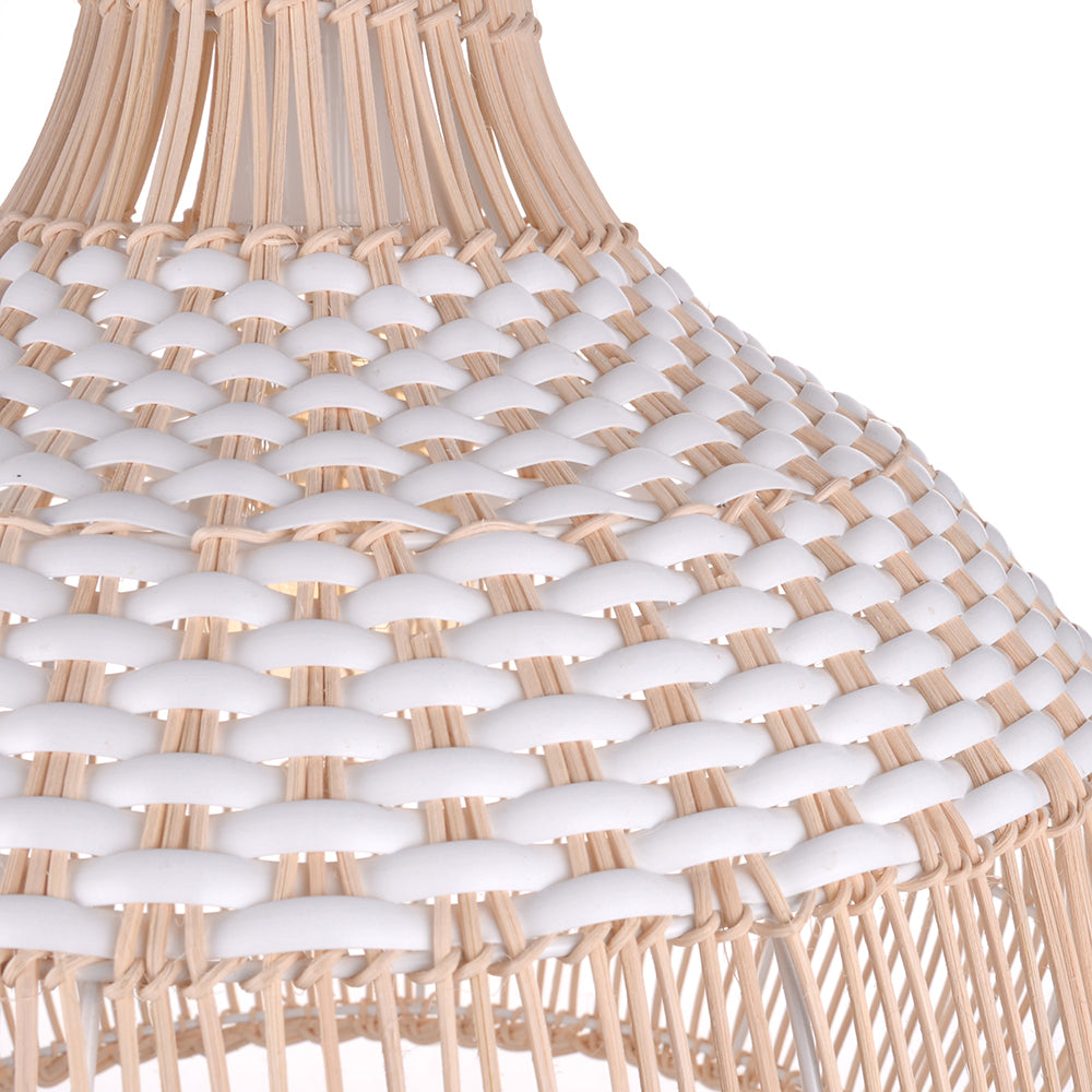 White Rattan Pendant Light Woven Rattan Lampshade