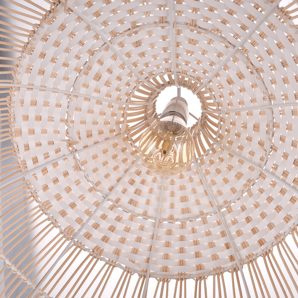 White Rattan Pendant Light Woven Rattan Lampshade
