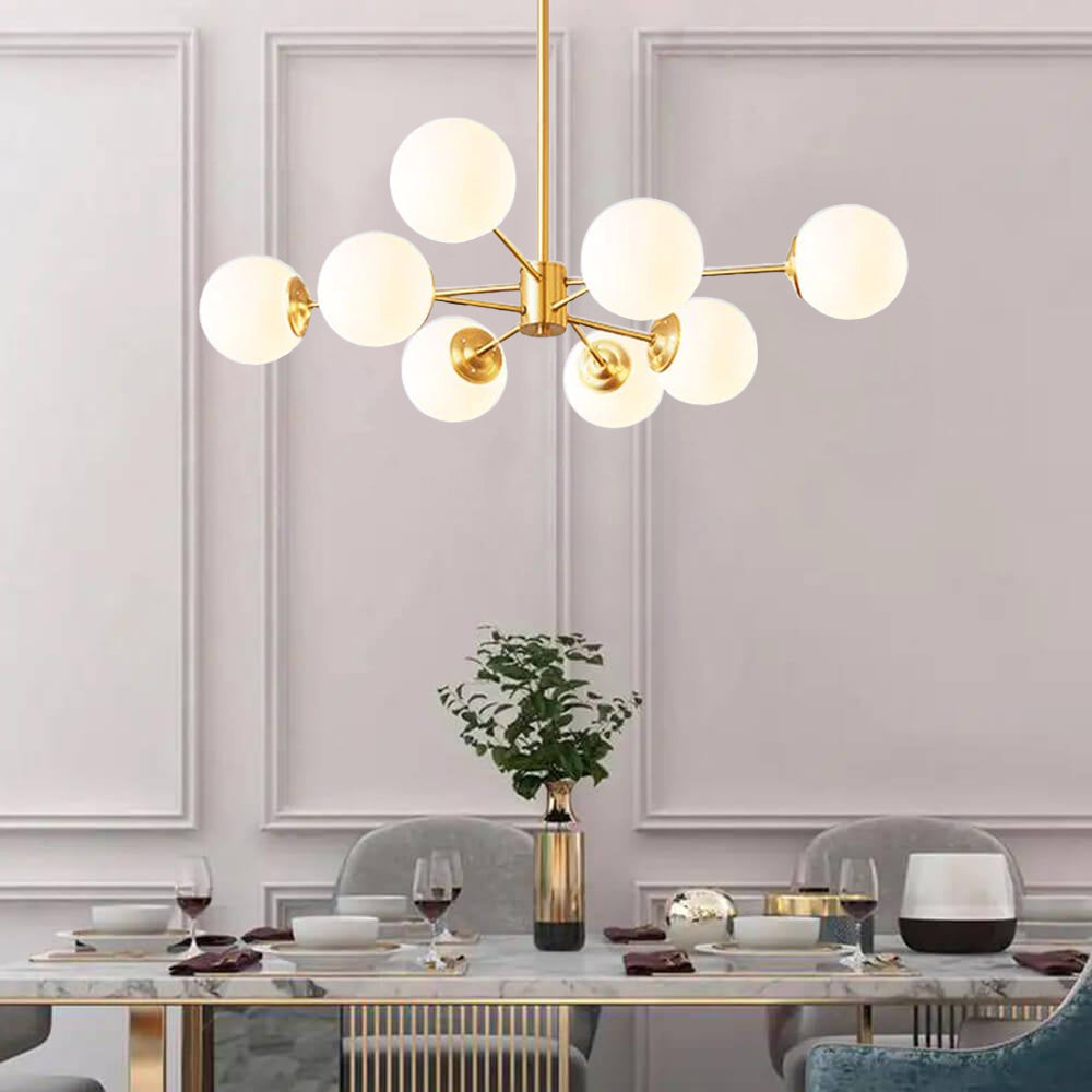 8-light Sputnik Gold Chandelier Brass Ceiling Light