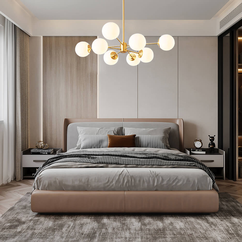 8-light Sputnik Gold Chandelier Brass Ceiling Light