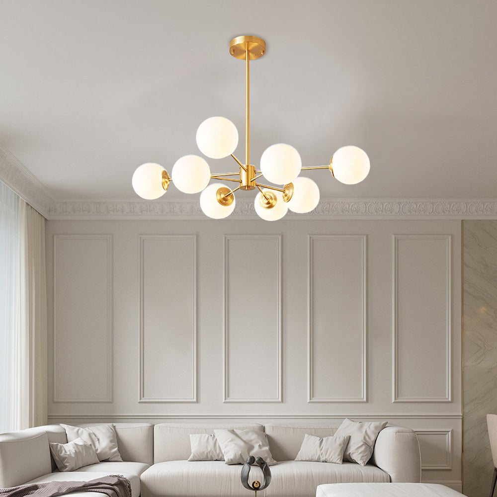 8-light Sputnik Gold Chandelier Brass Ceiling Light