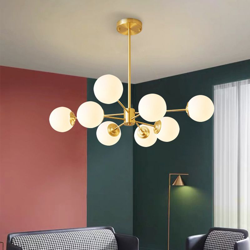 8-light Sputnik Gold Chandelier Brass Ceiling Light