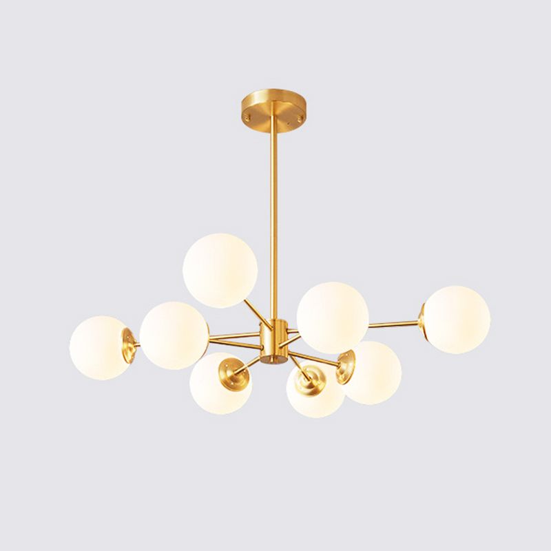 8-light Sputnik Gold Chandelier Brass Ceiling Light