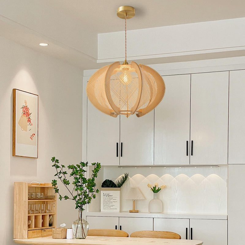 Mid-Century Scandinavian Wood Pendant Lights