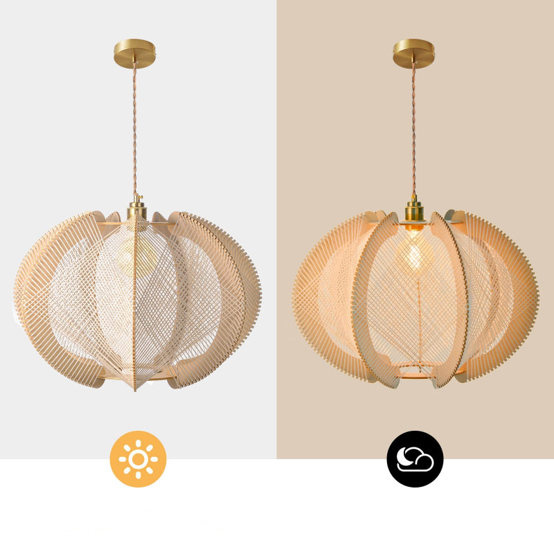 Mid-Century Scandinavian Wood Pendant Lights