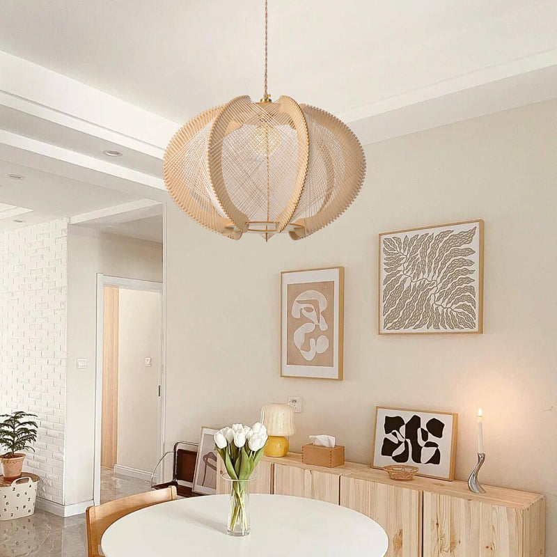 Mid-Century Scandinavian Wood Pendant Lights