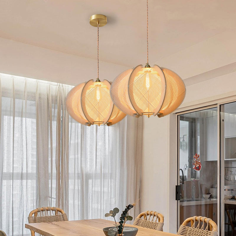Mid-Century Scandinavian Wood Pendant Lights