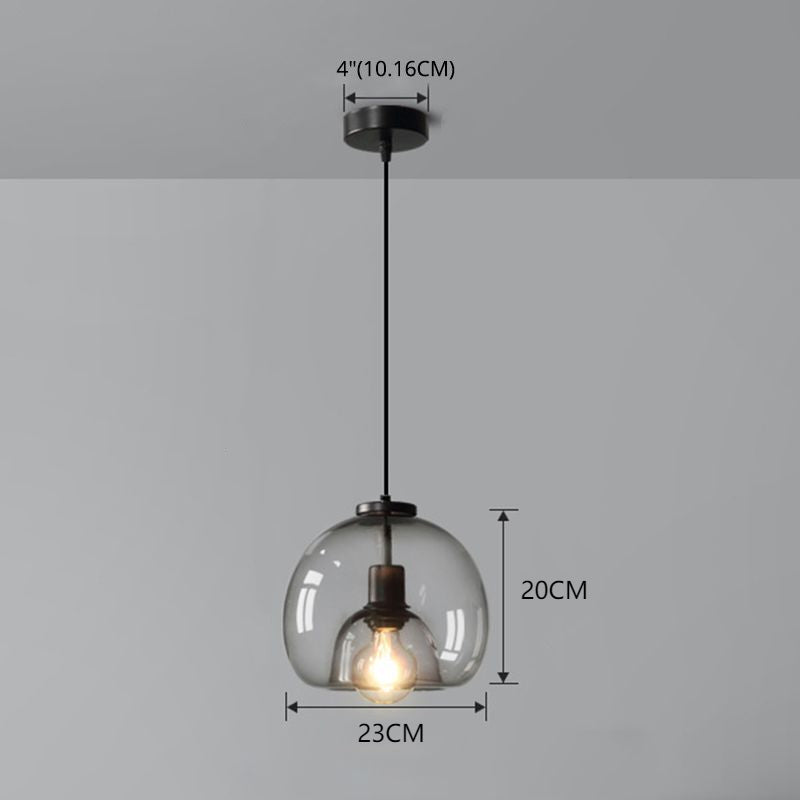 Black Spherical Glass Pendant Light