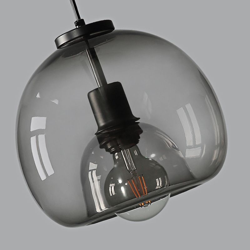 Black Spherical Glass Pendant Light