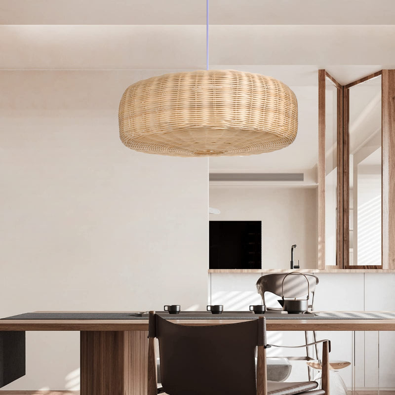 Woven Rattan Pendant Lighting Countryside Style