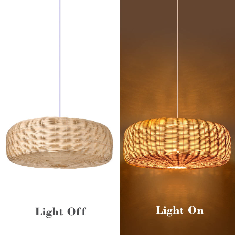 Woven Rattan Pendant Lighting Countryside Style