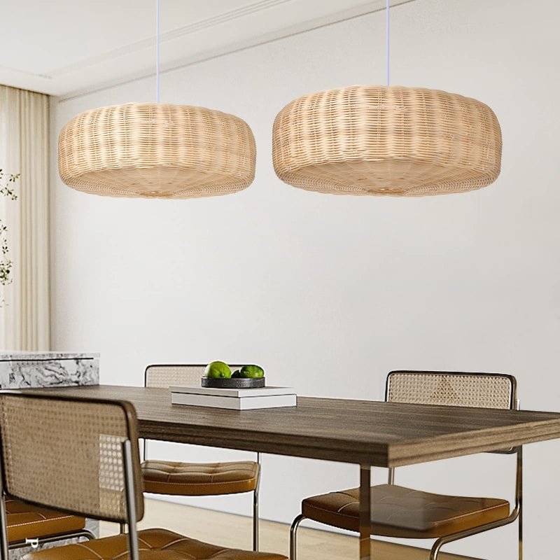 Woven Rattan Pendant Lighting Countryside Style