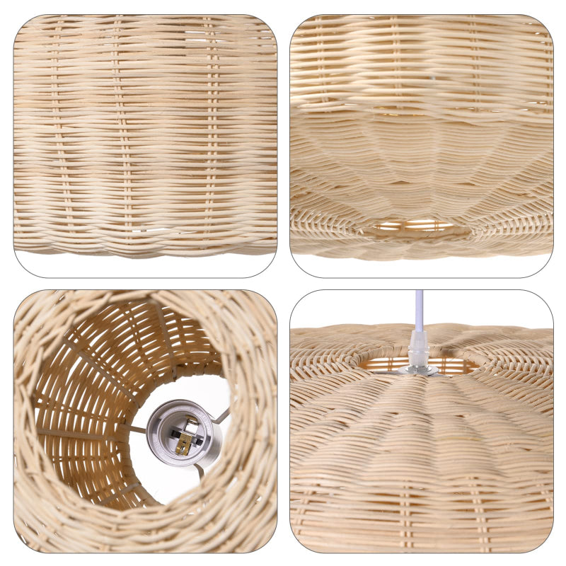 Woven Rattan Pendant Lighting Countryside Style