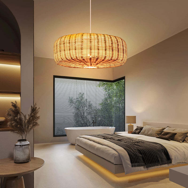 Lamppo Pendant Lights Rattan Hanging Lamp Countryside Style Woven ...