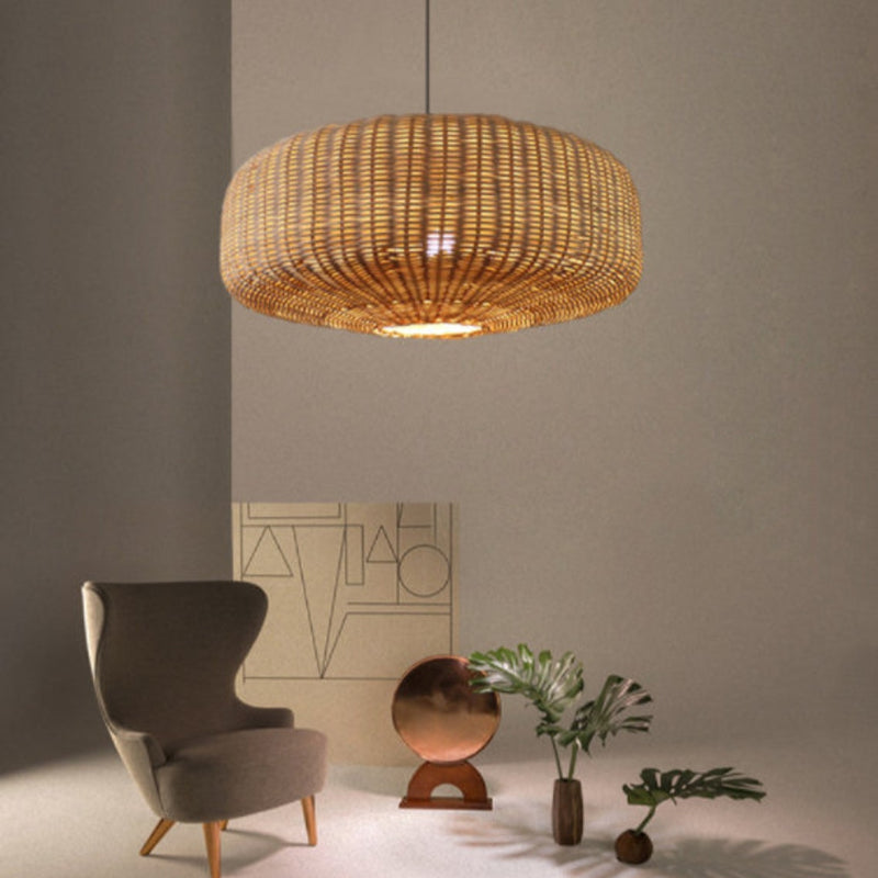 Woven Rattan Pendant Lighting Countryside Style