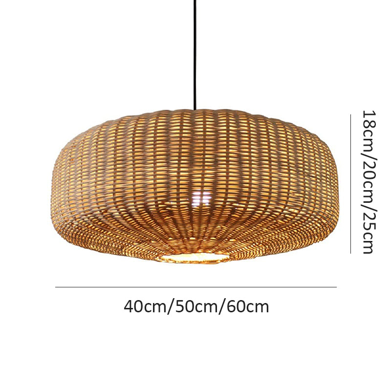 Woven Rattan Pendant Lighting Countryside Style