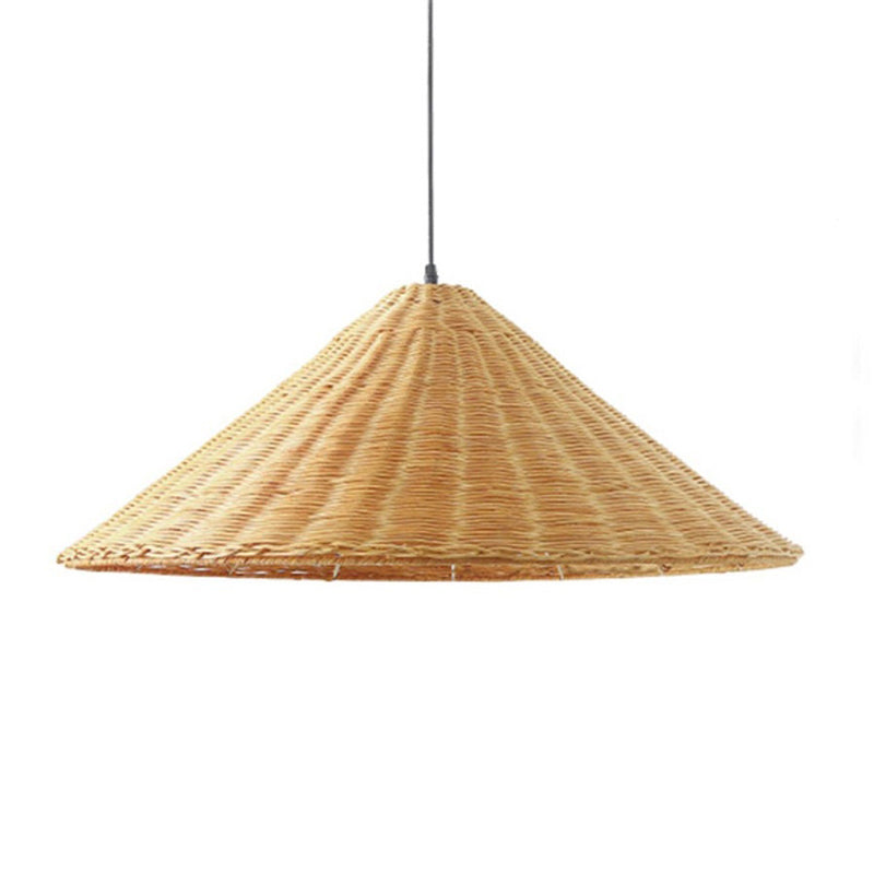 Wicker Cone Lamp Shade Hanging Rattan Pendant Light