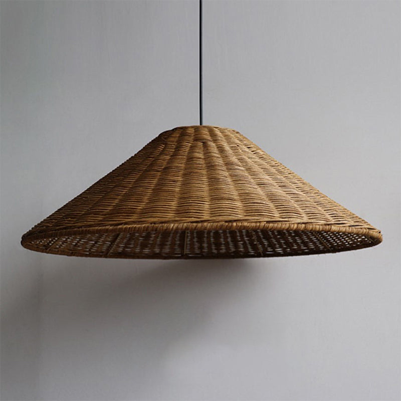 Wicker Cone Lamp Shade Hanging Rattan Pendant Light