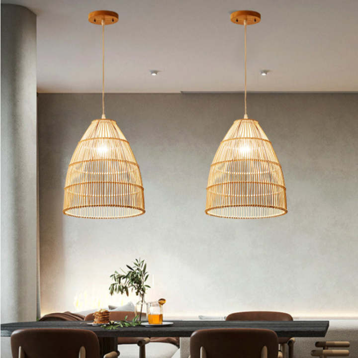 Lamppo Pendant Lampshade Idyllic Rattan Hanging Lighting for Dining ...
