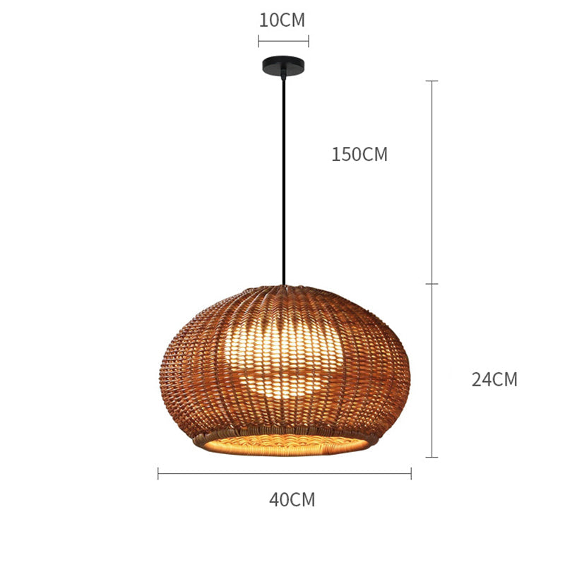 Rattan Waterproof Pendant Light For Courtyard