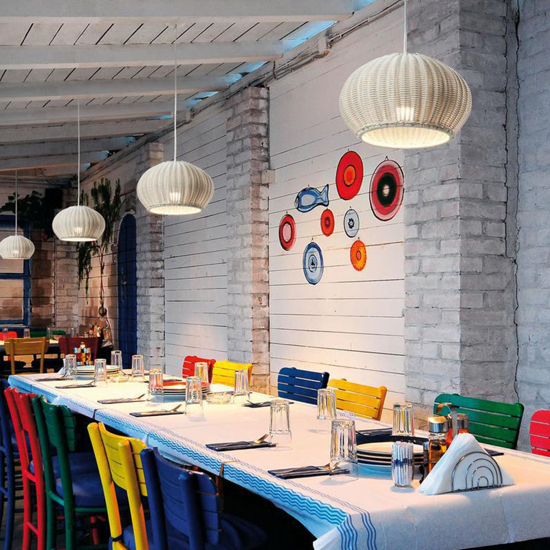 Rattan Waterproof Pendant Light For Courtyard