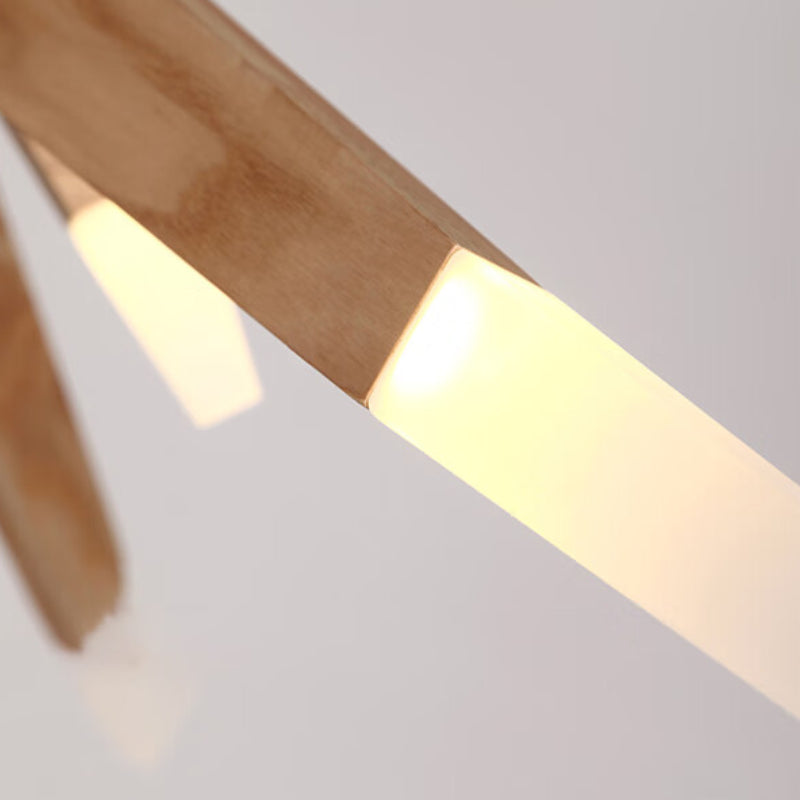 Wood Sputnik Chandelier Contemporary Pendant Light