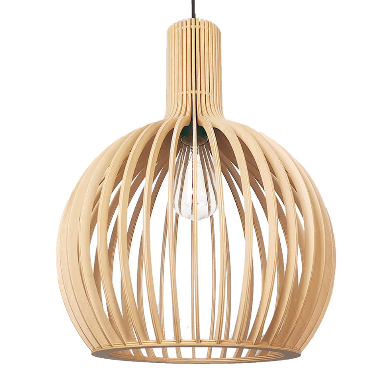 Nordic Wooden Cage Pendant Lighting Fixture