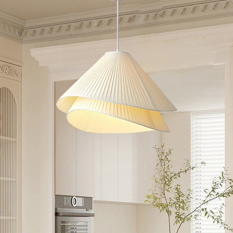 Nordic White Fabric Pleated Pendant Lighting