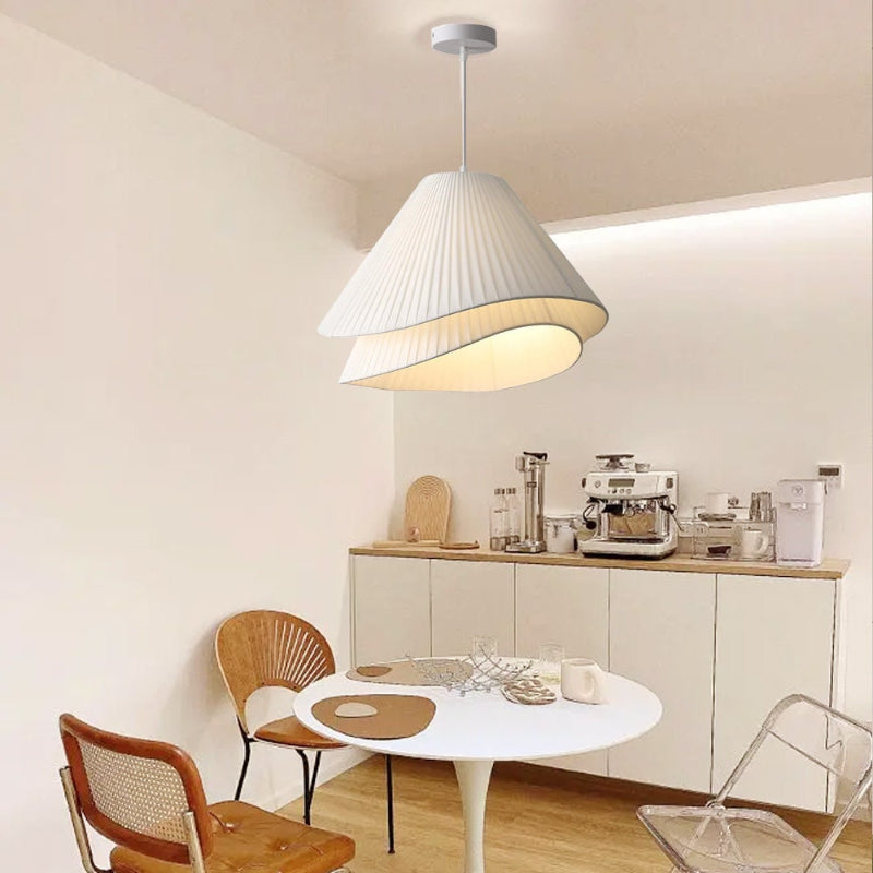 Nordic White Fabric Pleated Pendant Lighting