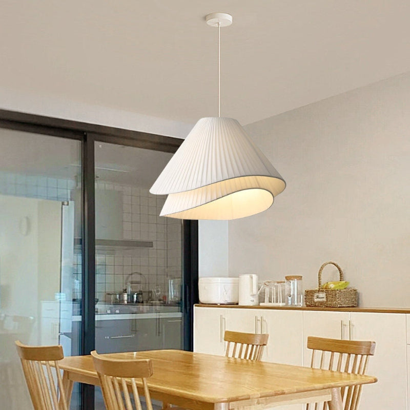 Nordic White Fabric Pleated Pendant Lighting