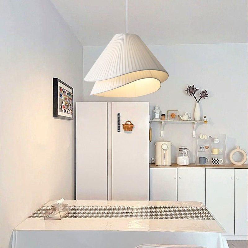 Nordic White Fabric Pleated Pendant Lighting