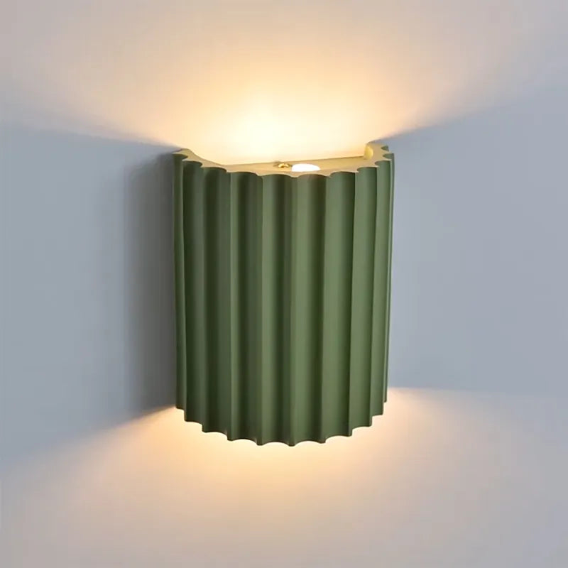 Modern Green Half-Cricle Resin Wall Sconce