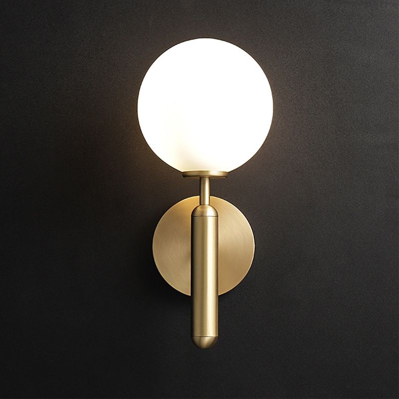 Milky Glass Ball Wall Sconce