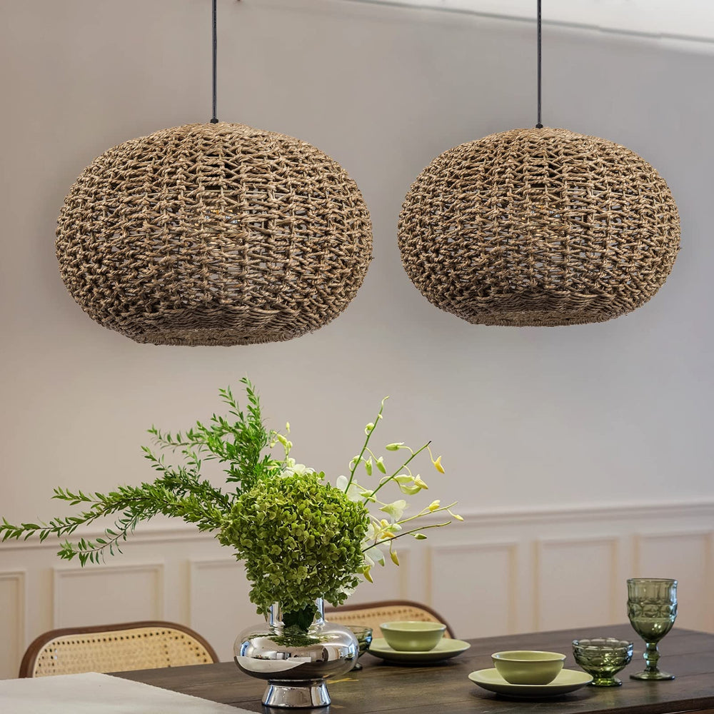 Handwoven Rattan Pendant Lights Wicker Lamp Shade