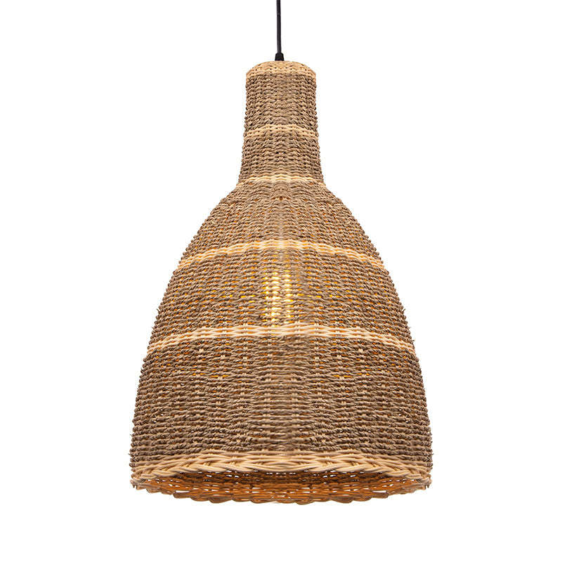 Lamppo Pendant Lampshade Bell Rattan Woven Pendant Light Kitchen Island