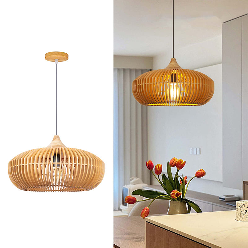 Rustic Farmhouse Wooden Pendant Light