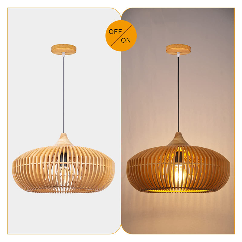 Rustic Farmhouse Wooden Pendant Light