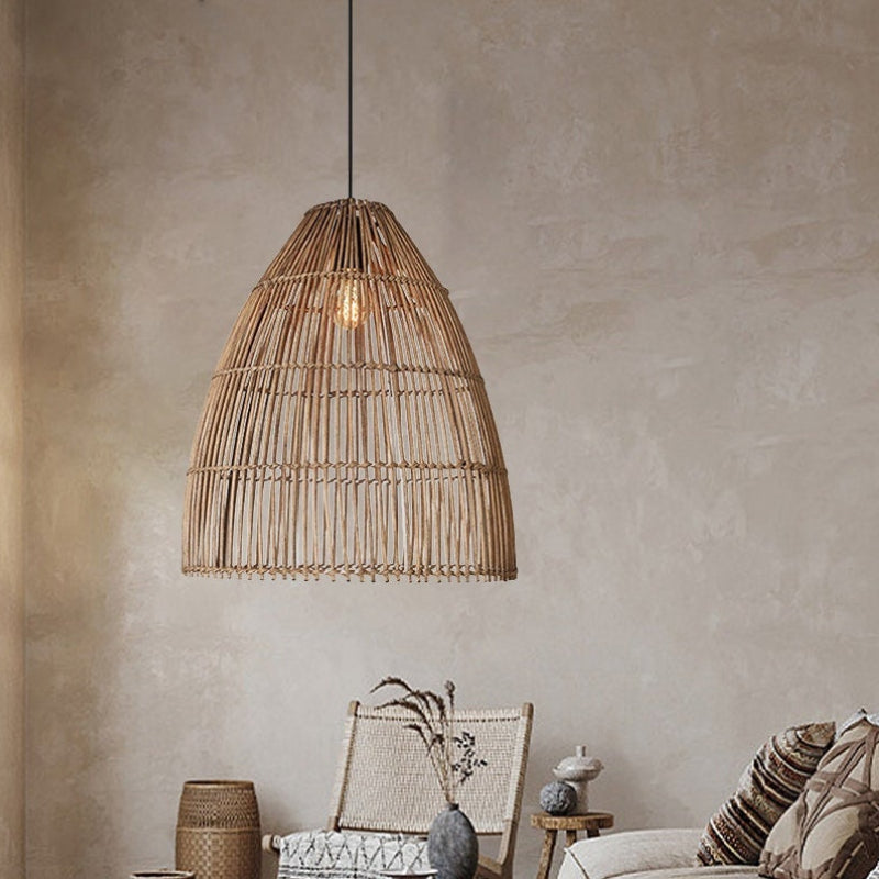Farmhouse Boho Rattan Pendant Lights for Dining Room