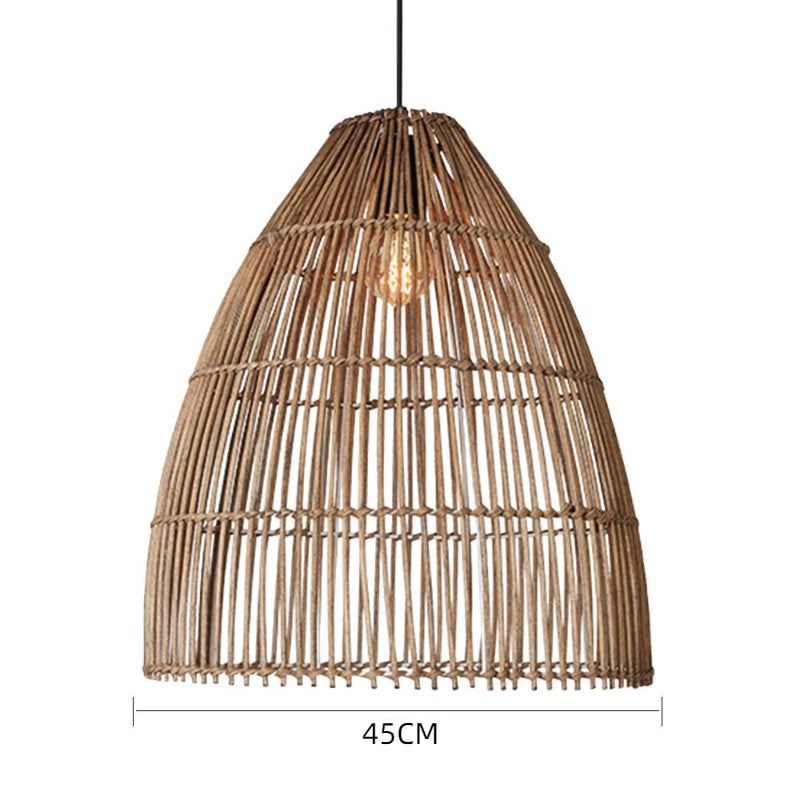Farmhouse Boho Rattan Pendant Lights for Dining Room