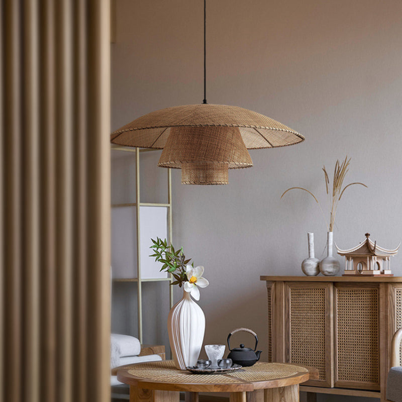 Vintage Rattan Layers Pendant Lights Home Decor
